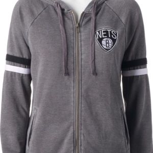 NBA4her  NETS Zip SWEATSHIRT/LARGE